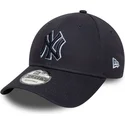 casquette-courbee-bleue-marine-ajustable-avec-logo-bleu-marine-9forty-team-outline-new-york-yankees-mlb-new-era
