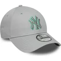 casquette-courbee-grise-ajustable-avec-logo-grise-9forty-team-outline-new-york-yankees-mlb-new-era