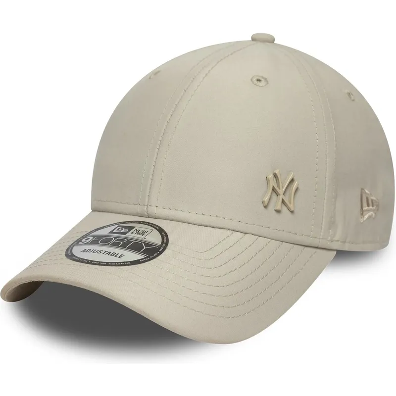 verstellbare-beige-gebogene-kappe-9forty-tonal-flawless-der-new-york-yankees-mlb-von-new-era