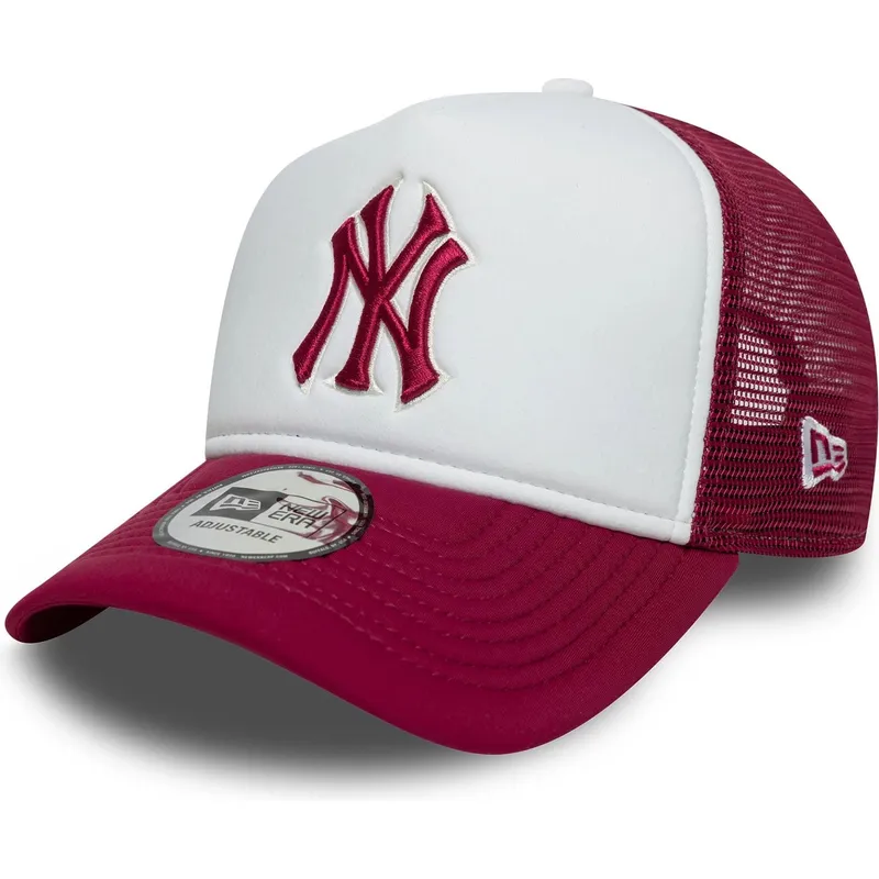 new-era-mlb-new-york-yankees-e-frame-world-series-weisse-und-rote-trucker-kappe-mit-rotem-logo