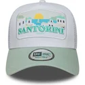 new-era-santorini-greece-a-frame-summer-white-and-green-trucker-hat