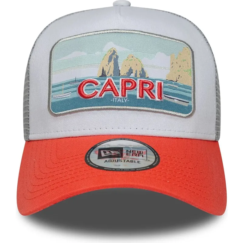 vit-och-orange-trucker-keps-capri-italy-a-frame-summer-fran-new-era