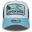 weisse-schwarze-und-blaue-trucker-cap-monaco-french-riviera-a-frame-summer-von-new-era