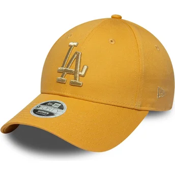 Casquette courbée jaune ajustable pour femme 9FORTY Metallic Logo Los Angeles Dodgers MLB New Era