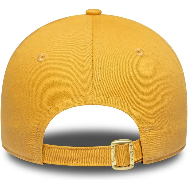 cappellino-curvo-giallo-regolabile-da-donna-9forty-logo-metallico-dei-los-angeles-dodgers-mlb-di-new-era