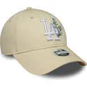 casquette-courbee-beige-ajustable-pour-femme-9forty-floral-icon-los-angeles-dodgers-mlb-new-era