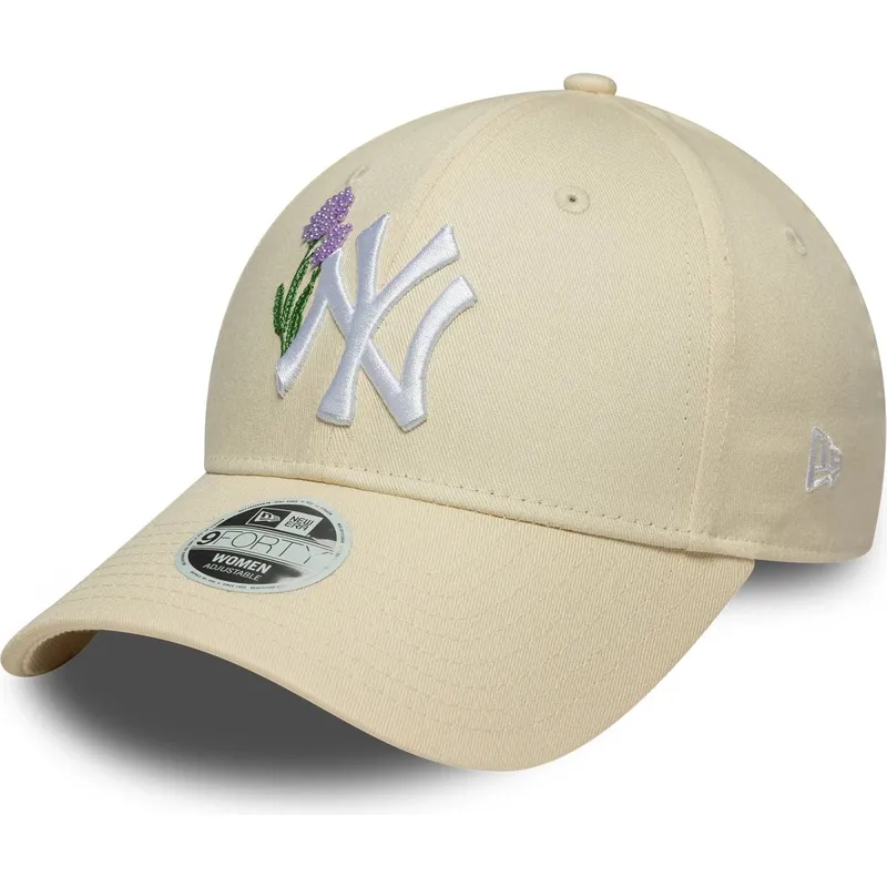 bojd-beige-justerbar-keps-for-dam-9forty-beaded-fran-new-york-yankees-mlb-av-new-era