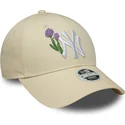 epci-curbata-bej-reglabila-9forty-beaded-de-new-york-yankees-mlb-de-new-era