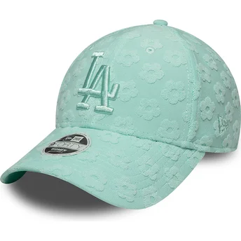 Casquette courbée verte ajustable pour femme 9FORTY Floral Towelling Los Angeles Dodgers MLB New Era
