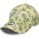 new-era-curved-brim-women-9twenty-all-over-print-tropical-new-york-yankees-mlb-beige-adjustable-cap
