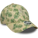 new-era-curved-brim-women-9twenty-all-over-print-tropical-new-york-yankees-mlb-beige-adjustable-cap