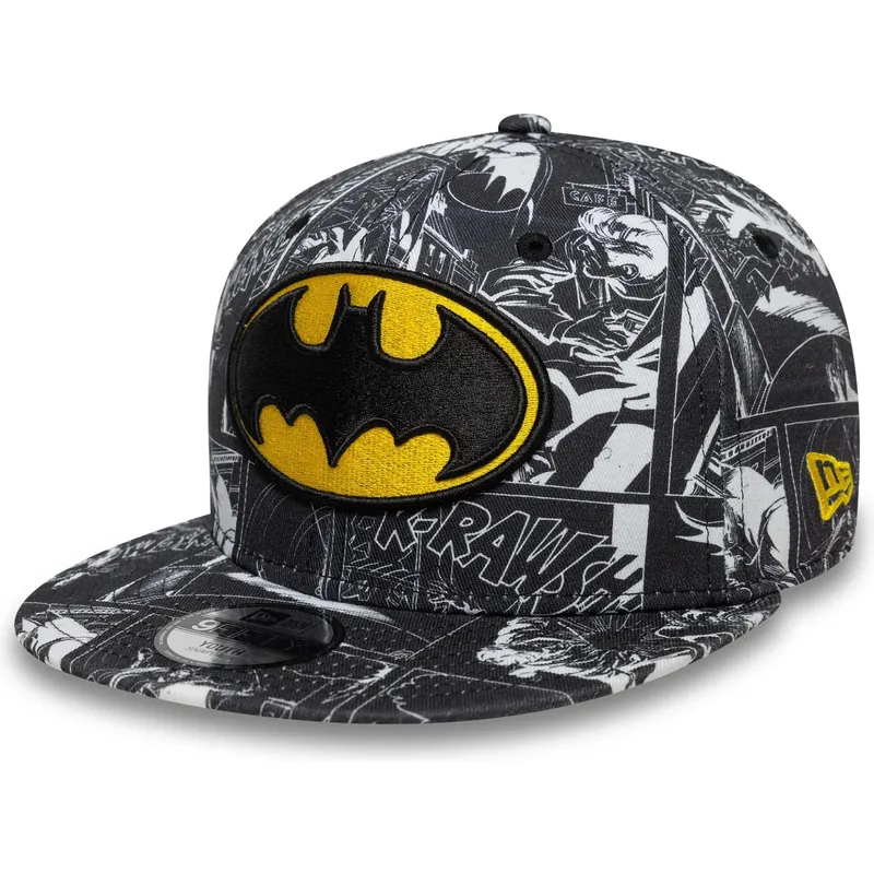 epci-plata-negru-snapback-pentru-copii-9fifty-all-over-print-de-batman-dc-comics-de-new-era