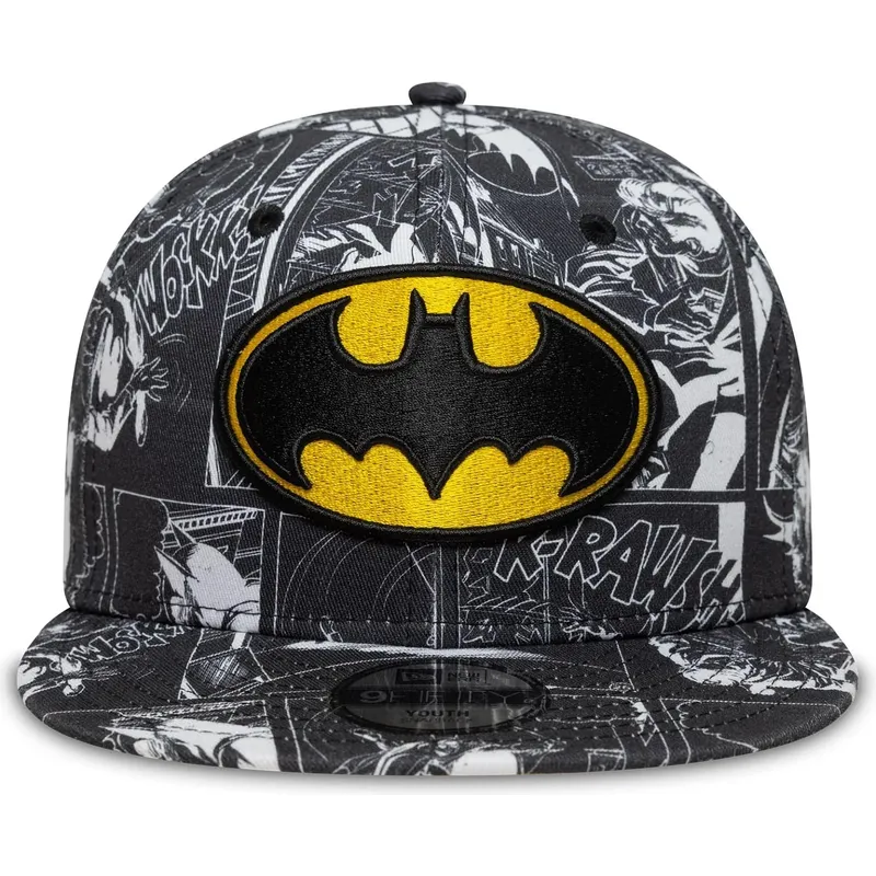 epci-plata-negru-snapback-pentru-copii-9fifty-all-over-print-de-batman-dc-comics-de-new-era