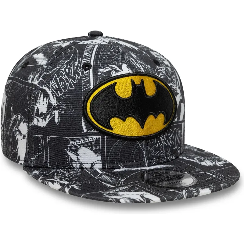 epci-plata-negru-snapback-pentru-copii-9fifty-all-over-print-de-batman-dc-comics-de-new-era