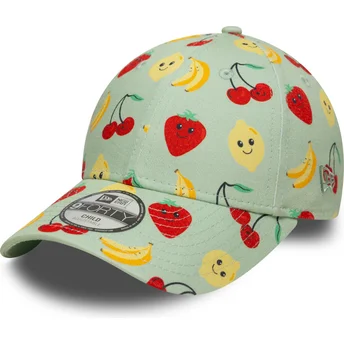 Casquette courbée verte ajustable pour enfant 9FORTY All Over Print Fruit New Era