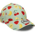 cappellino-curvo-verde-regolabile-per-bambino-9forty-all-over-print-fruit-di-new-era