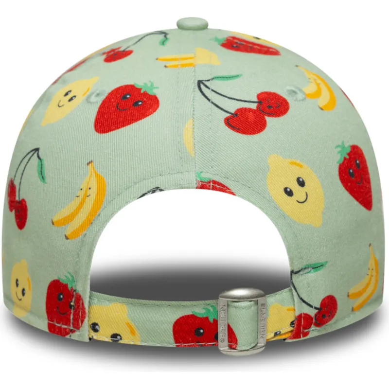 grune-verstellbare-kinderkappe-9forty-all-over-print-fruit-von-new-era