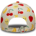 casquette-courbee-beige-ajustable-pour-enfant-9forty-all-over-print-fruit-new-era