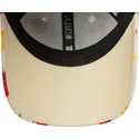 beige-gebogene-verstellbare-kappe-fur-kinder-9forty-all-over-print-fruit-von-new-era