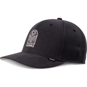 Cappellino nero snapback a visiera curva TrueFit Leaf Sun di Djinns