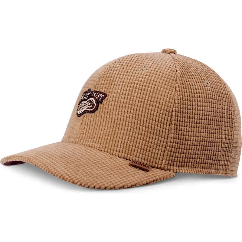 djinns-truefit-snapback-hut-nut-waffle-braun-gebogene-kappe