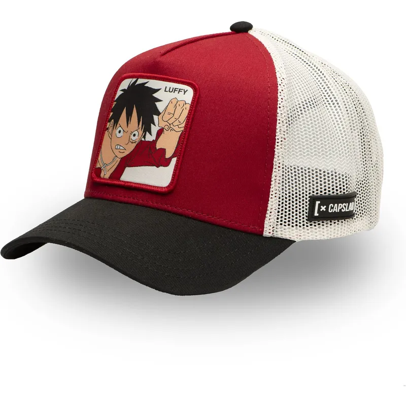 trucker-cap-rot-weiss-und-schwarz-monkey-d-luffy-op5-red-one-piece-von-capslab