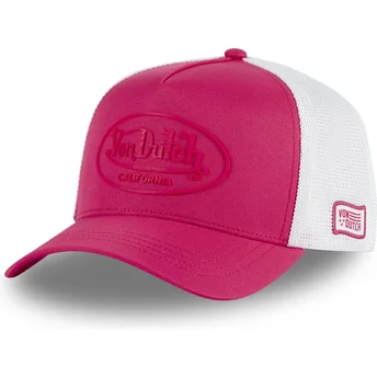 Von Dutch FLUO01 Pink and White Trucker Hat