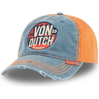 Von Dutch Curved Brim RETRO02 Blue and Orange Adjustable Cap