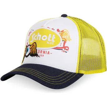 Καπέλο trucker λευκό, κίτρινο και μαύρο PATCH της Von Dutch x Schott NYC