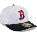 cappello-piatto-blu-marino-e-bianco-regolato-59fifty-day-low-profile-di-boston-red-sox-mlb-di-new-era
