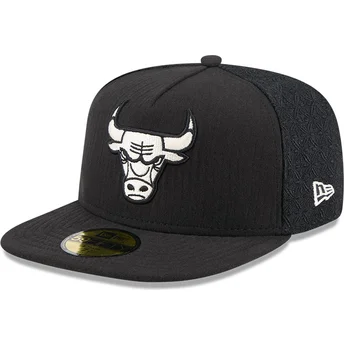Cappello piatto nero aderente 59FIFTY Day A Frame dei Chicago Bulls NBA di New Era
