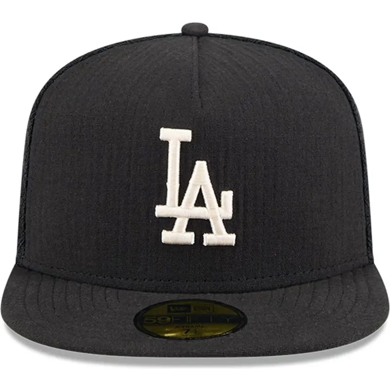 cappello-piatto-nero-aderente-59fifty-day-a-frame-dei-los-angeles-dodgers-mlb-di-new-era
