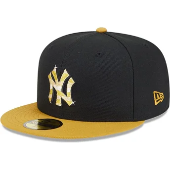 New York Yankees MLB 59FIFTY Day schwarze und gelbe Flat...