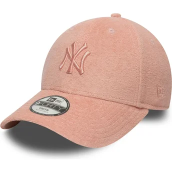 Casquette courbée rose ajustable pour enfant 9FORTY Towelling New York Yankees MLB New Era
