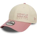 casquette-courbee-beige-et-rose-ajustable-9forty-contrast-red-bull-racing-formula-1-new-era