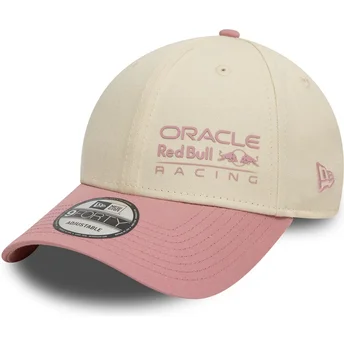Casquette courbée beige et rose ajustable 9FORTY Contrast Red Bull Racing Formula 1 New Era
