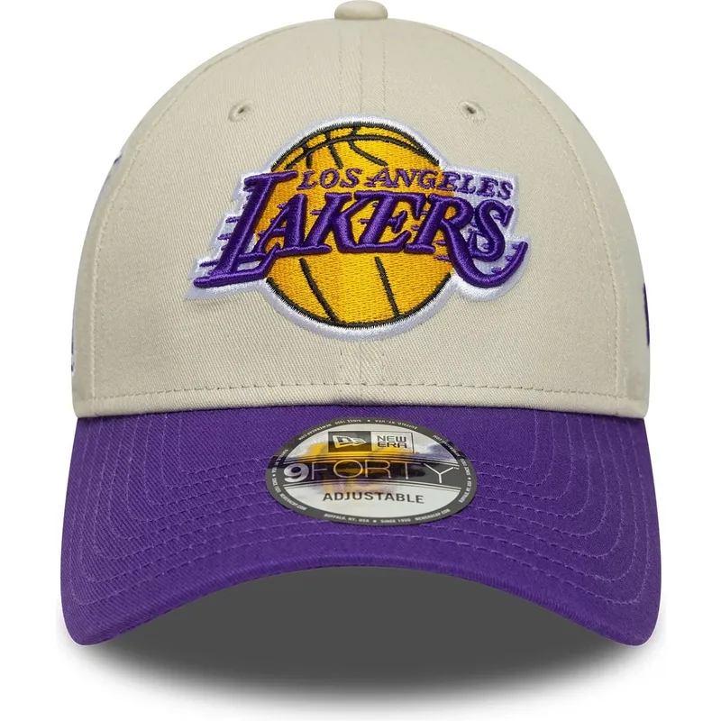 epci-curbata-bej-reglabila-9forty-contrast-patch-de-los-angeles-lakers-nba-de-new-era