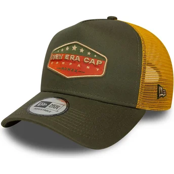 Casquette trucker verte et jaune A Frame Cotton Patch New Era