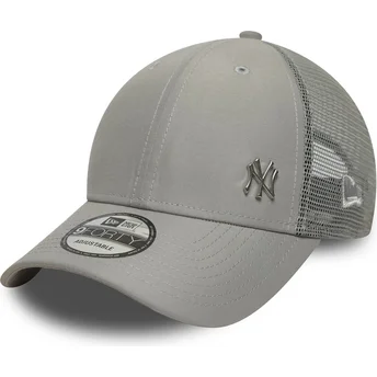 Graue verstellbare 9FORTY Flawless Trucker Cap der New York Yankees MLB von New Era
