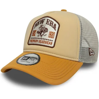 Casquette trucker beige A Frame Graphic Patch New Era