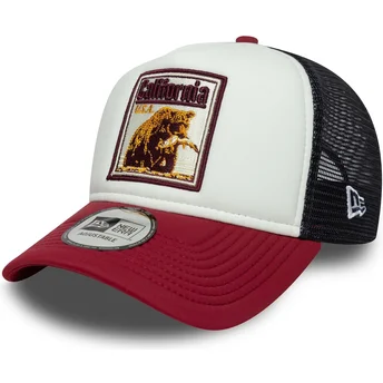 Casquette trucker multicolore A Frame Graphic Patch California États et Pays New Era
