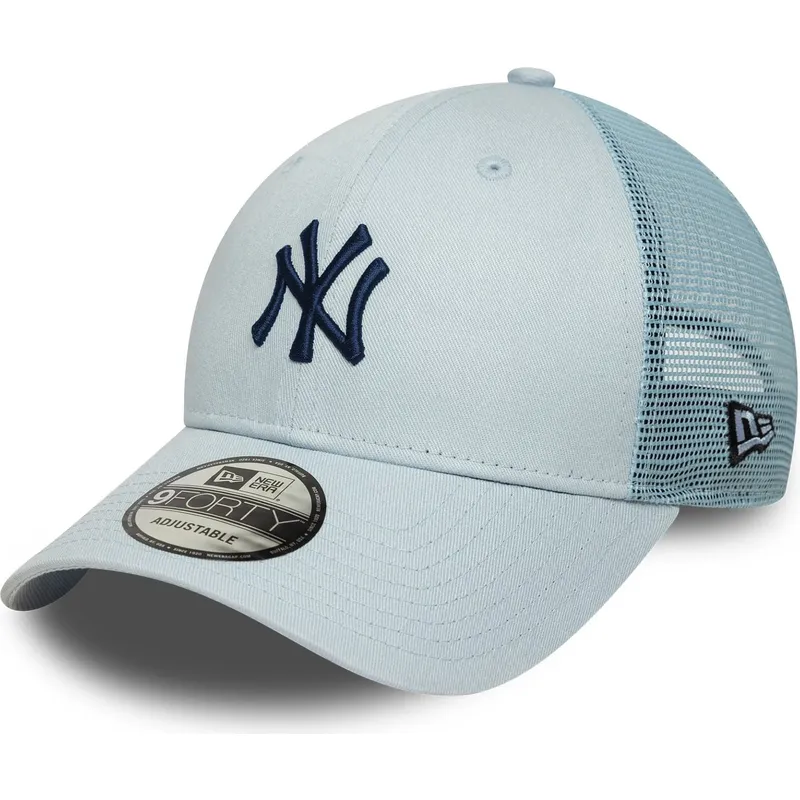 blaue-verstellbare-trucker-kappe-mit-marineblauen-logo-9forty-homefield-der-new-york-yankees-mlb-von-new-era