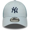 blaue-verstellbare-trucker-kappe-mit-marineblauen-logo-9forty-homefield-der-new-york-yankees-mlb-von-new-era