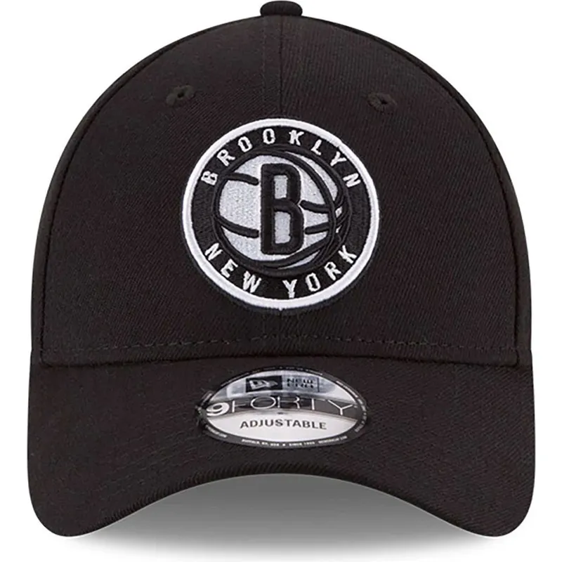 schwarze-verstellbare-kinder-cap-mit-gebogenem-schirm-9forty-the-league-der-brooklyn-nets-nba-von-new-era