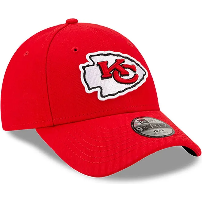 rote-gebogene-verstellbare-kindercap-9forty-the-league-der-kansas-city-chiefs-nfl-von-new-era