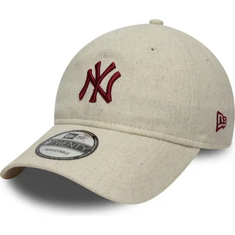 Casquette courbée beige ajustable 9TWENTY Linen New York Yankees MLB New Era