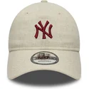 casquette-courbee-beige-ajustable-9twenty-linen-new-york-yankees-mlb-new-era