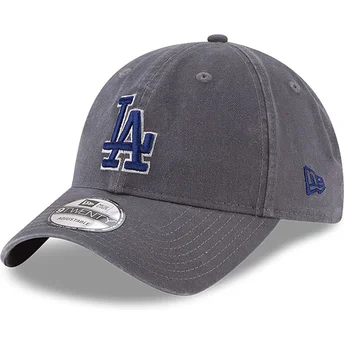 Casquette courbée grise ajustable avec logo bleu 9TWENTY Core Classic Los Angeles Dodgers MLB New Era