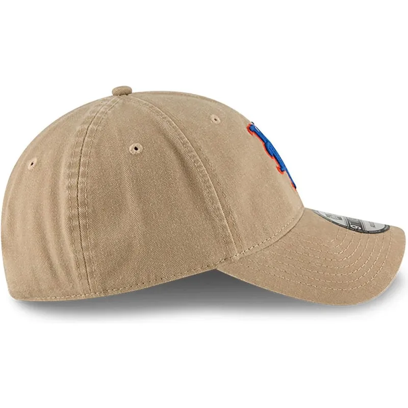verstellbare-beige-9twenty-core-classic-kappe-mit-gebogenem-schirm-der-new-york-mets-mlb-von-new-era