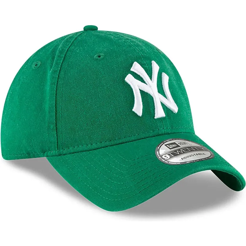new-era-mlb-new-york-yankees-9twenty-core-classic-grune-verstellbare-kappe-mit-gebogenem-schirm